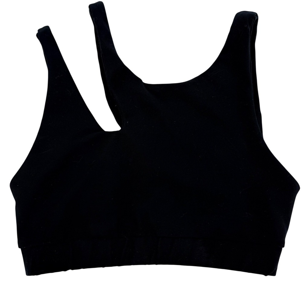Becco Black Asymmetrical Strap Sports Bra‎ Workout Athleisure Size S